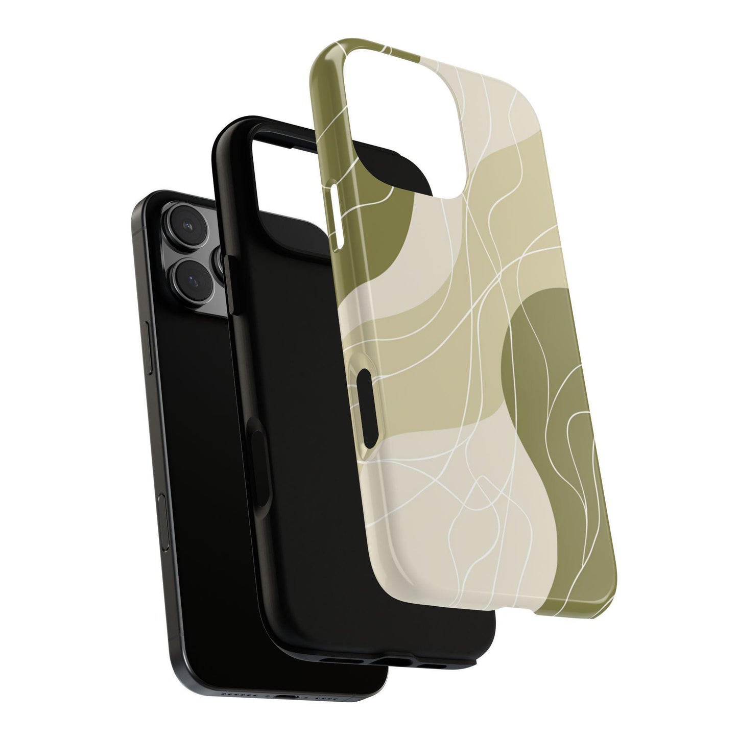 Sage Green Contour Wave Lines