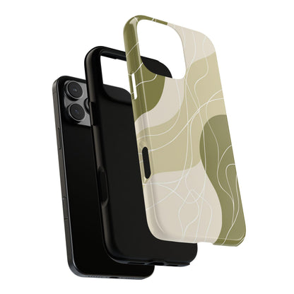 Sage Green Contour Wave Lines