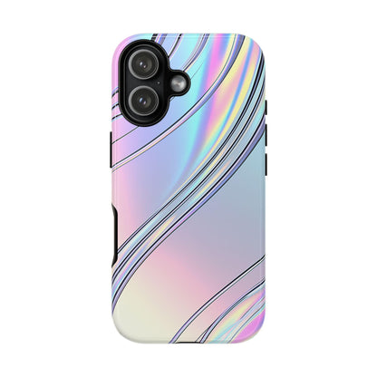 Sleek Iridescent Silver Waves