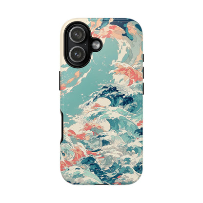 Teal Ocean Waves Coral Pastel