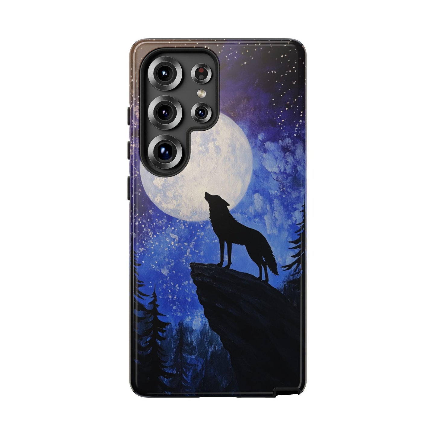 Lone Wolf Howling Full Moon