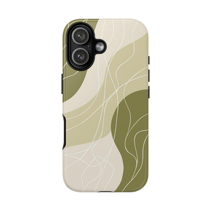 Sage Green Contour Wave Lines