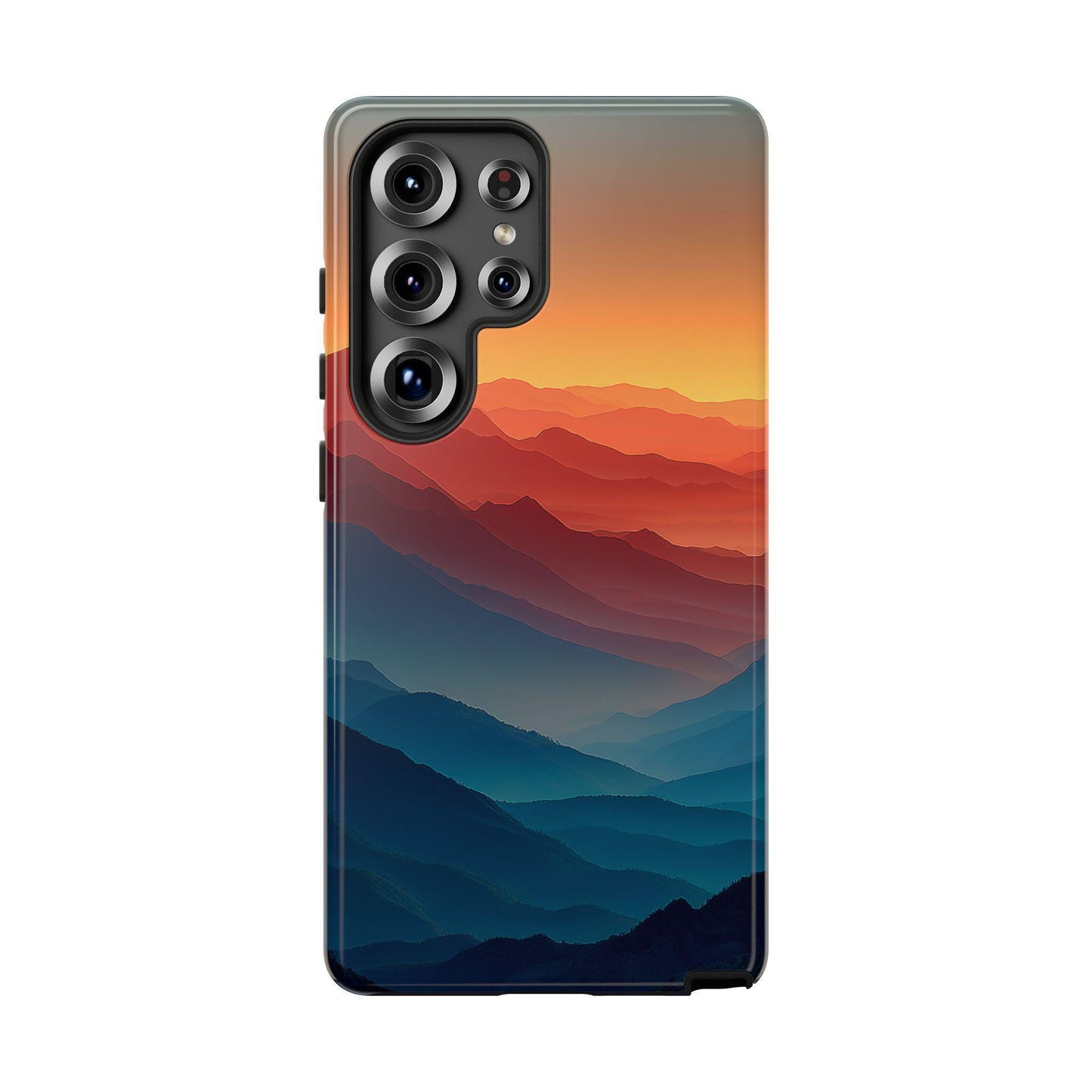 Gradient Mountains Orange Blue Sunrise