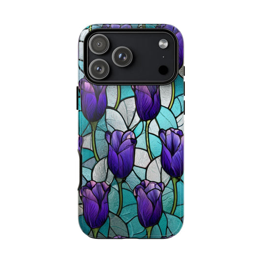 Amethyst Tulip Flower Stained Glass
