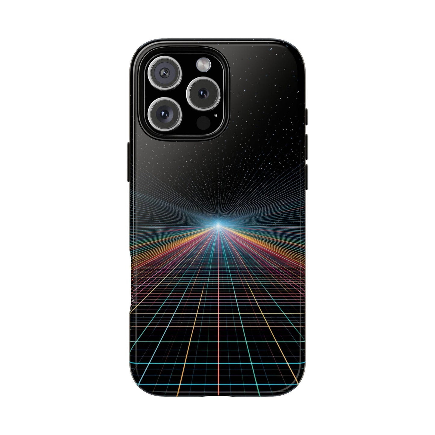 Neon Lines Warp Grid Converging
