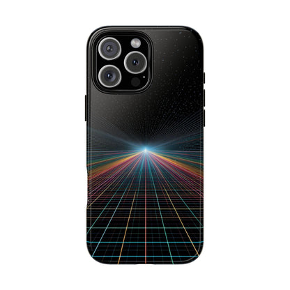 Neon Lines Warp Grid Converging